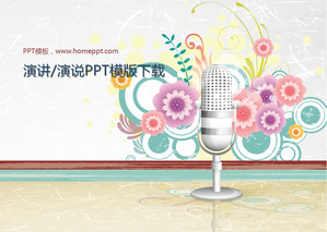 Ilustración artística de estilo micrófono PowerPoint Plantilla Descarga