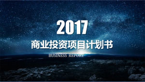 Güzel mavi gök arka plan iOS tarzı işletme yatırım proje planı ppt şablonu