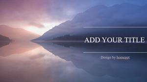 Schöne Schablone der See- und Gebirgslandschaft PPT