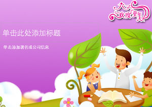 dzień PPT szablon pięknie ilustrowana dla dzieci