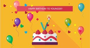 Template PPT Latar Belakang Balon Kue Ulang Tahun