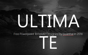 黑白歐洲和美國湖和山背景PPT模板