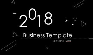 Czarno-biały raport podsumowujący styl linii sztuki szablonów PPT