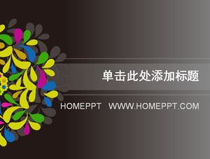 黑色背景的藝術圖案PPT模板下載