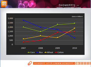 Black background of the polyline slide chart template download
