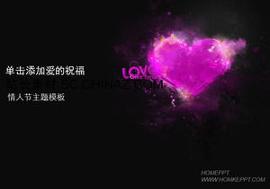 Sfondo nero toni viola template giorno PPT di San Valentino