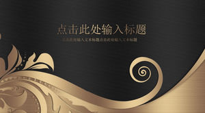 Siyah altın rengi metal fırçalanmış doku iş PPT şablonu ücretsiz indir