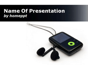 Hitam Musik Perangkat powerpoint template yang