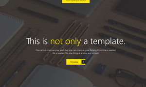 Black picture layout design European and American business PPT template