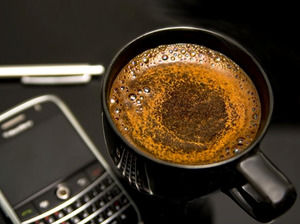 Blackberry Caffè Phone e un modello di PowerPoint Penna