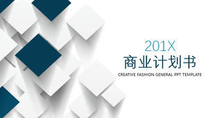 الأزرق والأبيض الصلبة خطة مخطط تمويل الأعمال التجارية خلفية قالب PPT