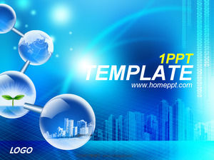 Синий Bio Energy Technology PowerPoint Шаблон для загрузки