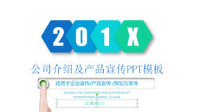 Mavi kısa dinamik jest arka plan şirket profili PPT şablonu