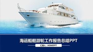 Azul navio de cruzeiro modelo de logística de transporte navio fundo PPT