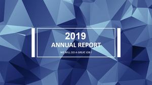 Blue low polygon background PPT template