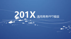 الأزرق الحد الأدنى نمط الأسماك خلفية قالب PPT العالمي