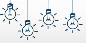 蓝色简单的手拉的电灯泡背景开头报告PPT模板