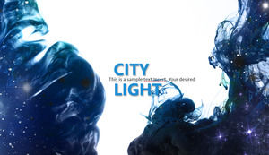 Resumen de estilo de tinta azul humo informe plantilla PPT