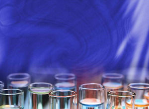 블루 테스트 튜브 의료 파워 포인트 템플릿