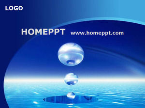 L'acqua blu goccioline sfondo modello di business PPT