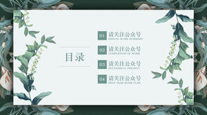 Branch flower florist job hunting personal resume literary fresh air ppt template