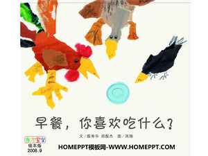 "Breakfast le gusta comer lo que" la imagen de libro de historia PPT