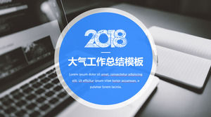 İş büyük resim arka plan daire yaratıcı kapak mavi gri basit atmosfer iş özeti raporu ppt şablonu