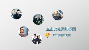 Templat PPT bisnis latar belakang abu-abu yang tenang