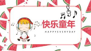 Cartoon style my happy childhood fun PPT album template