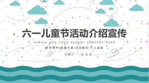 Çocukların eğitim faaliyetleri tanıtmak için Çocuk Bayramı faaliyetleri ppt şablonu