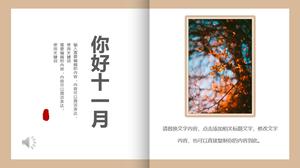 Modello PPT di Hello in stile cinese di novembre