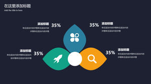 Clover shape side by side description PPT template