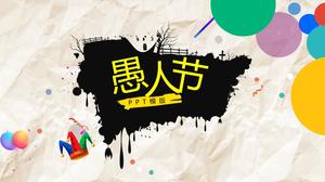 ピエロの背景エイプリルフールのテーマPPTテンプレート