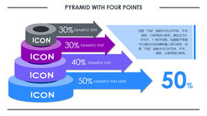 Renk dairesel hiyerarşik ilişki PPT şablonu