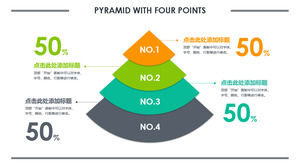 Color fan hierarchy diagram PPT template