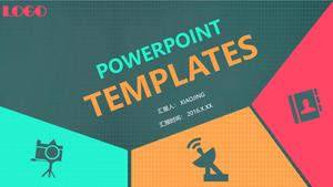Templat PowerPoint Blok Warna Berwarna