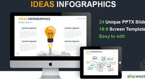 Kolorowej europejskiej wiatrowej żarówki móżdżkowy kreatywnie ppt infographic