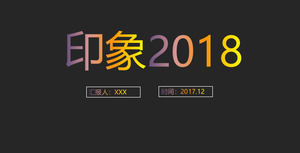 Colorido fuente sobre estilo impresión 2018 trabajo resumen informe plantilla PPT