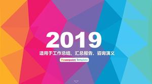 Template PPT universal profil rendah berwarna-warni