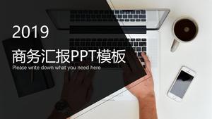 Modèle PPT de rapport de travail de bureau d'ordinateur