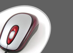 黒の背景PowerPointのテンプレートを超えるコンピュータマウス