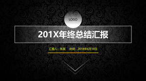 Cool black fashion lace simple atmosphere work summary report ppt template