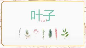 Creative and elegant fresh leaves PPT template