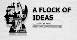 แม่แบบ PPT ออกแบบสถาปัตยกรรมสีขาวและดำ