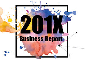 商业金融计划PPT模板的创造性的财务墨水背景