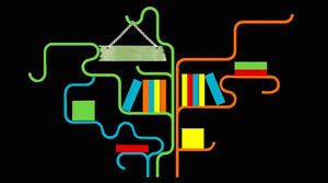 Twórczy półka sztuki projektowania szablonu PPT