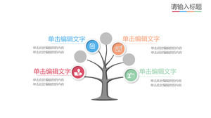 Creative tree juxtaposition description PPT template