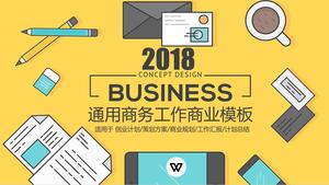 Modelo de PPT de negócios plana de vetor criativo