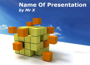 立方解體的PowerPoint模板
