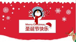 Modelo de PPT feliz Natal bonito dos desenhos animados